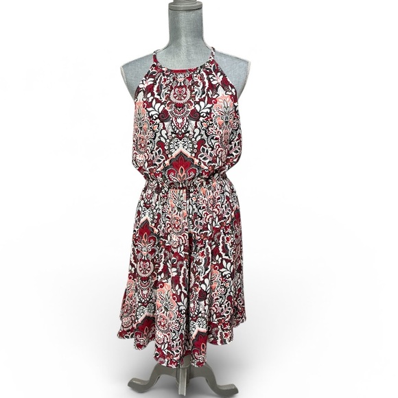 Banana Republic Red Floral Halter-Style Dress - Picture 5 of 10